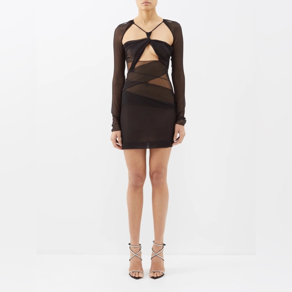 NENSI DOJAKA Cutout open-back silk-blend mini dress